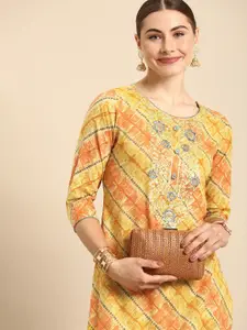 Anouk Pure Cotton Floral Embroidered Kurta
