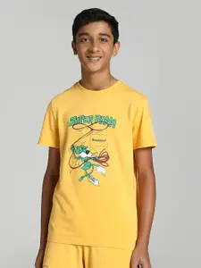 Puma Boys Super Puma Graphic Printed Regular fit Pure Cotton T-shirt