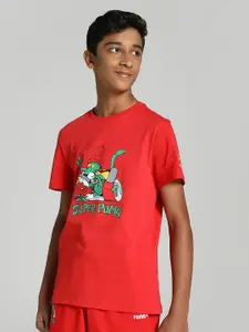 Puma Boys Super Puma Printed Pure Cotton Regular Fit T-shirt