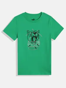 Puma Boys BASKETBALL Youth Brand Logo Printed Pure Cotton T-shirt