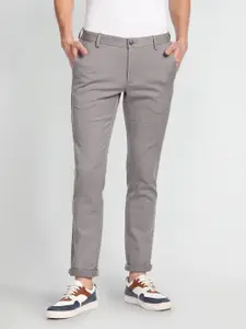 Arrow Sport Men Solid Slim Fit Low-Rise Plain Woven Flat-Front Regular Trousers