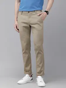 Arrow Sport Men Self Design Textured Original Slim Fit Low-Rise Chinos Trousers