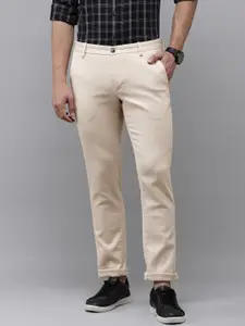 Arrow Sport Men Textured Slim Fit Mid-Rise Trousers