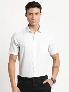 Turtle Micro Ditsy Printed Modern Fit Cotton Formal Shirt