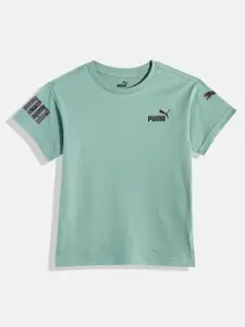 Puma Boys Brand Logo Printed Pure Cotton POWER SUMMER Relaxed Fit T-shirt