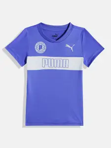 Puma Boys Brand Logo Printed Active Sports Graphic Youth Regular fit Training T-shirt