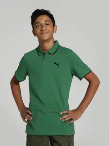 Puma Boys Solid Regular Fit Polo Collar T-shirt
