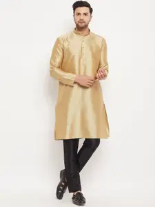 VASTRAMAY Mandarin Collar Straight Kurta with Pyjamas