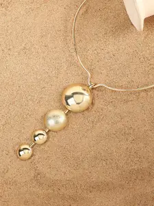 SOHI Gold-Plated Pearl Beaded Necklace