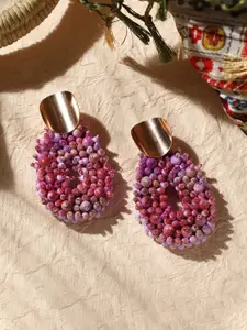 SOHI Silver-Plated Contemporary Drop Earrings