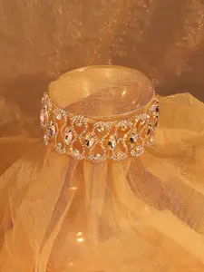 SOHI Gold-Plated Stone Studded Choker Necklace