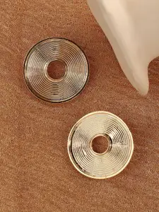 SOHI Gold-Plated Contemporary Studs Earrings