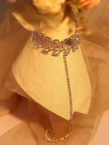 SOHI Gold-Plated Stone Studded Necklace