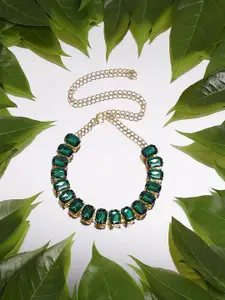 SOHI Gold-Plated Statement Necklace