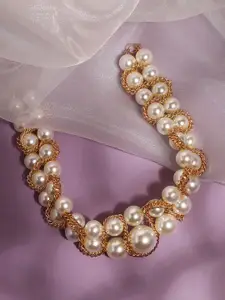 SOHI Gold-Plated Beaded Necklace