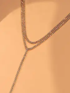 SOHI Gold-Plated Stone Studded Necklace