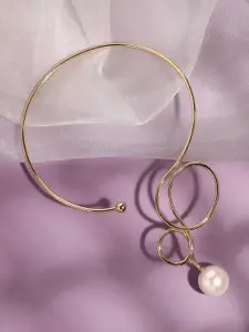 SOHI Gold-Plated Pearl Beaded Necklace