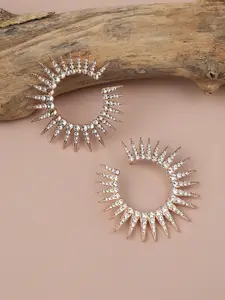 SOHI Gold-Plated Circular Studs Earrings
