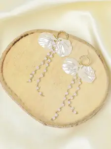 SOHI Gold-Plated Contemporary Drop Earrings