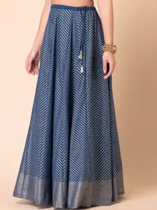 INDYA Foiled Printed Kalidar Lehenga Skirt