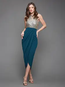 Miss Chase Sequinned Sheath Midi Dress