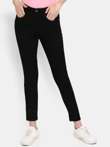 V-Mart Women Cotton Satin Regular Fit Mid-Rise Cropped Jeans