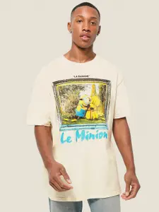 boohooMAN Minions Printed Pure Cotton Oversized T-shirt