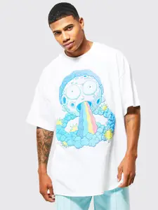 boohooMAN Oversized Morty Puff Printed Drop-Shoulder Sleeves Pure Cotton T-shirt