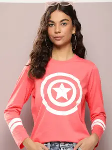 Kook N Keech Marvel Captain America Printed Pure Cotton Slim Fit T-shirt
