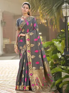 KARAGIRI Floral Woven Design Zari Silk Blend Banarasi Saree