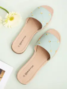 Big Fox Women Embellished Open Toe Flats