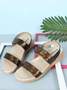 DressBerry Women Bronze-Toned Sandals