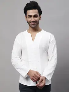 even Striped V-Neck Pure Cotton Kurta