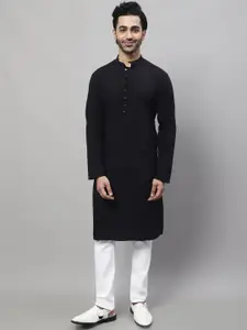 even Band Collar Straight Cotton Kurta