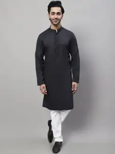 even Ethnic Motifs Woven Design Thread Work Straight Cotton Kurta