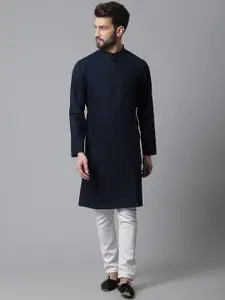 even Band Collar Straight Cotton Kurta