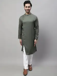 even Angrakha Band Collar Cotton Kurta