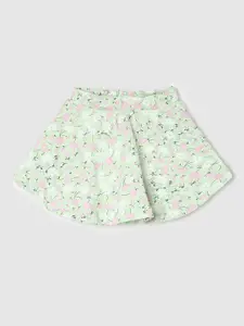 max Infant Girls Blue Floral Printed Pure Cotton Slip On Shorts