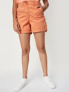 max Girls Mid-Rise Pure Cotton Above Knee Shorts