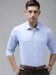 Arrow Manhattan Slim Fit Self-Design Checked Pure Cotton Formal Shirt