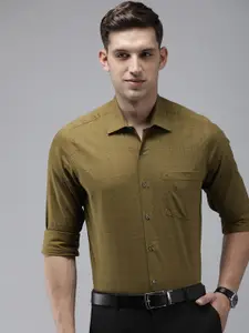 Arrow Manhattan Self-Design Micro Checks Slim Fit Pure Cotton Formal Shirt