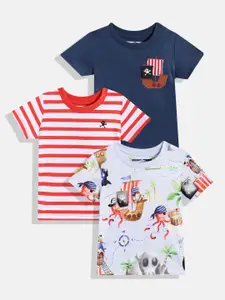 NEXT Boys Pack of 3 Printed Pure Cotton T-shirt