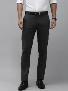 Arrow Men Self Design Textured Tailored Fit Formal Trousers