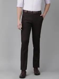 Arrow Men Striped Tailored Fit Formal Trousers