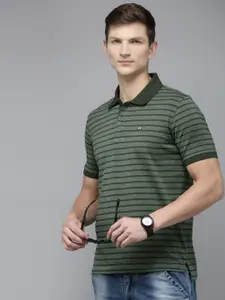 Arrow Striped Polo Collar T-shirt