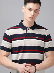 Arrow Striped Polo Collar T-shirt