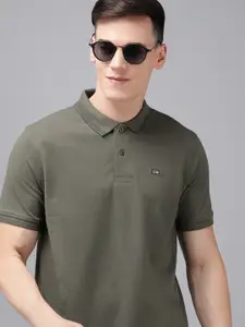 Arrow Men Solid Polo Collar Applique T-shirt