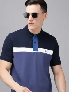 Arrow Men Colourblocked Polo Collar Applique T-shirt