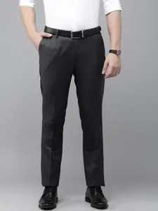 Arrow Men Mid Rise Self Design Textured Tailored Tapered Fit Formal Trousers