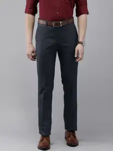 Arrow Men Mid-Rise Checked Tailored Trousers